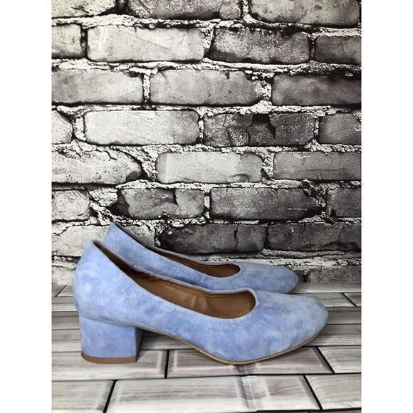 Jeffrey Campbell Baby Blue Suede Leather Bitsie Pump Heels Women sz 8M US/38.5EU - Picture 1 of 16